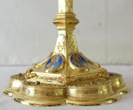 French Antique solid silver Gothic Ciborium